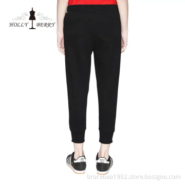 Pants Skinny Elastic Waist Yoga Leggings Solid Black
